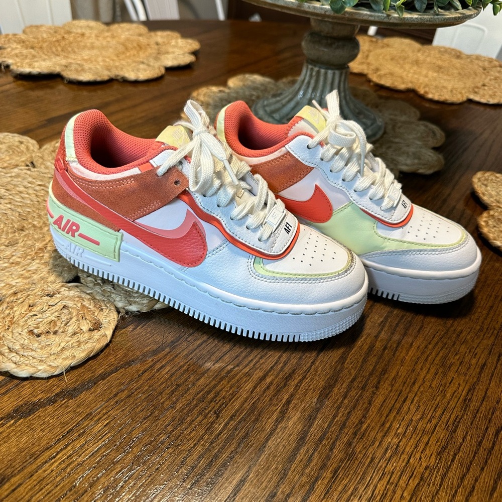 Women’s size 6 Air Force 1 Low Shadow White Magic Ember